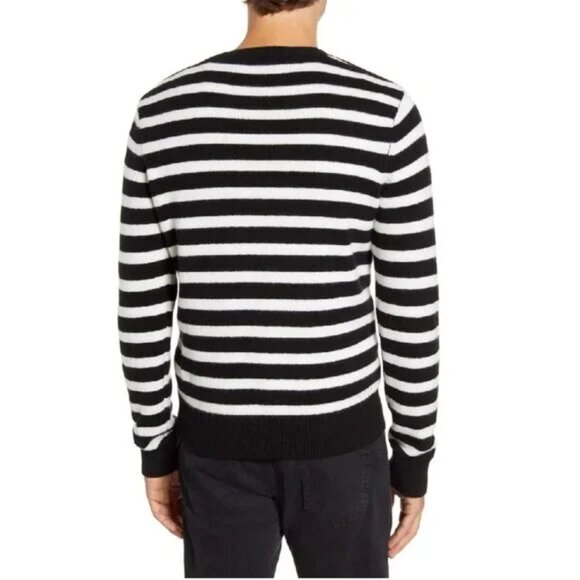 Frame Men's Stripe Crewneck Wool Blend Sweater - Picture 2 of 3